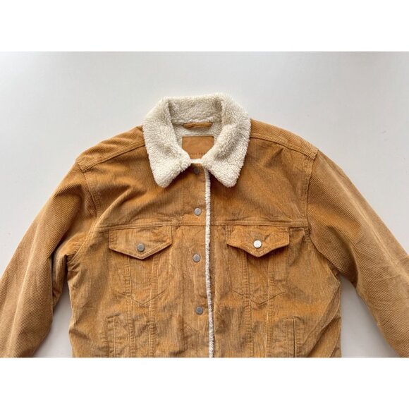 Aritzia DENIM FORUM Ella Brown Cotton Corduroy Shearling Lined Jacket, Size L - Picture 7 of 15